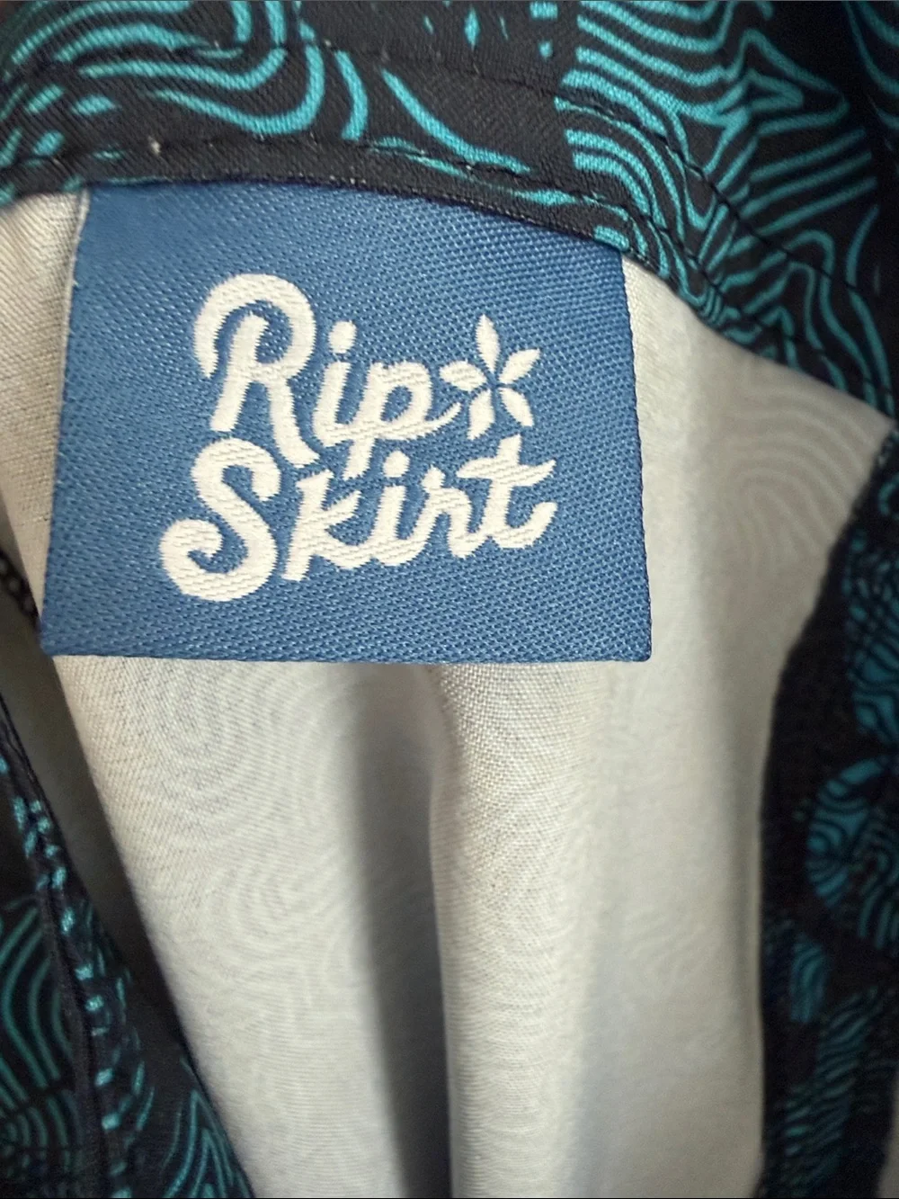 Ripskirt Hawaii Navy and Turquoise Tropical Swim Skirt